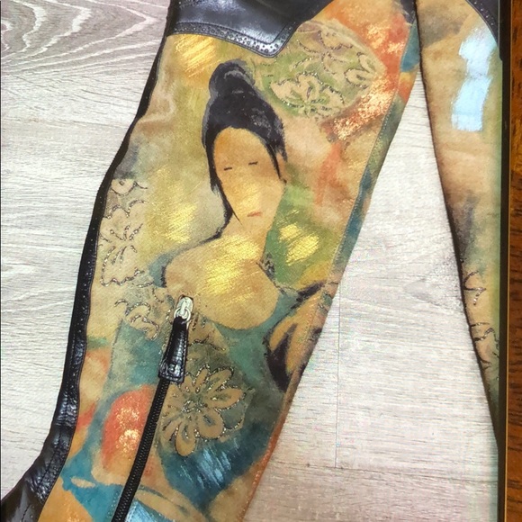 ‼️SOLD‼️Marino Fabiani Italy Hand Painted Boots - Picture 2 of 11